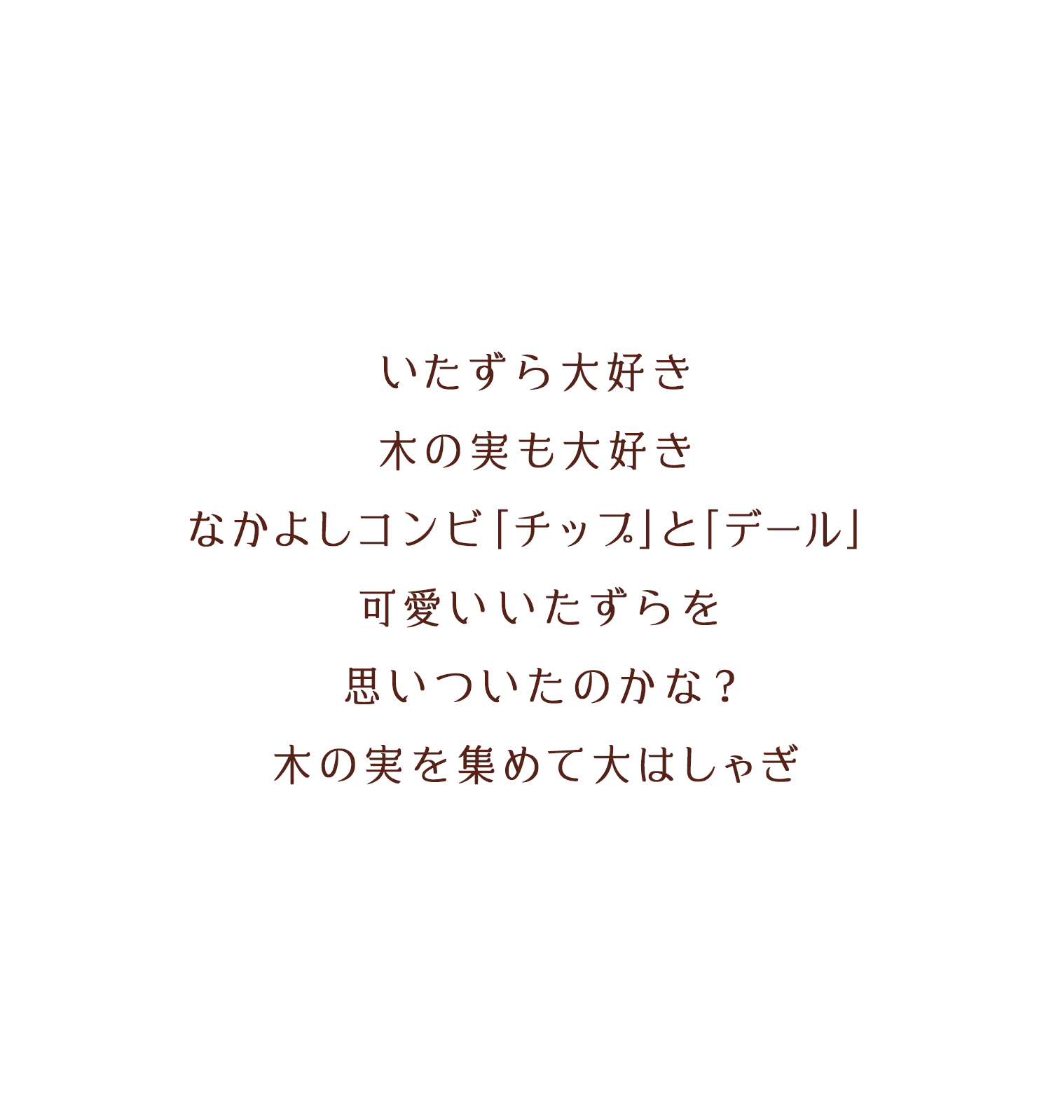 いたずら大好き木の実も大好きなかよしコンビ｢チップ｣と｢デール｣ 可愛いいたずらを思いついたのかな？木の実を集めて大はしゃぎ